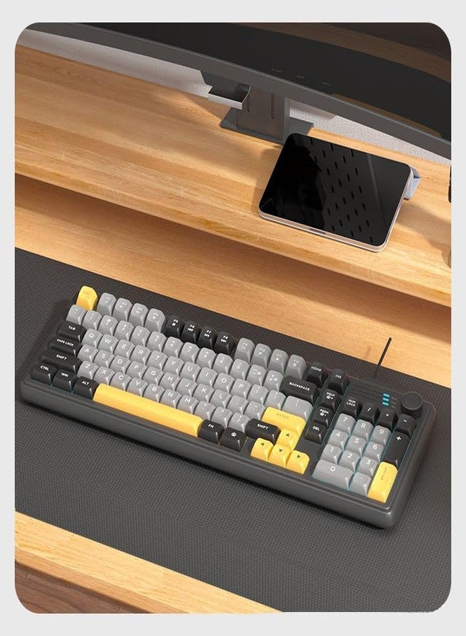 Guiheng Wired Rainbow LED Cute Creamy Gaming Keyboard,Cute Creamy Keyboards with Backlit LED Knob,Number Pad for Office,Gaming-Phantom Black - Image 2