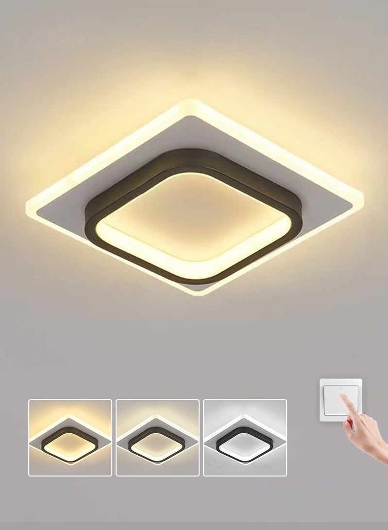 والالا 1PC LED فلوش جبل ضوء السقف، مربع الحديثة السقف لاعبا اساسيا الإضاءة، 3000K أضواء السقف المدخل لغرفة المعيشة غرفة نوم غرفة الطعام مدخل المطبخ، أسود وأبيض - Image 1