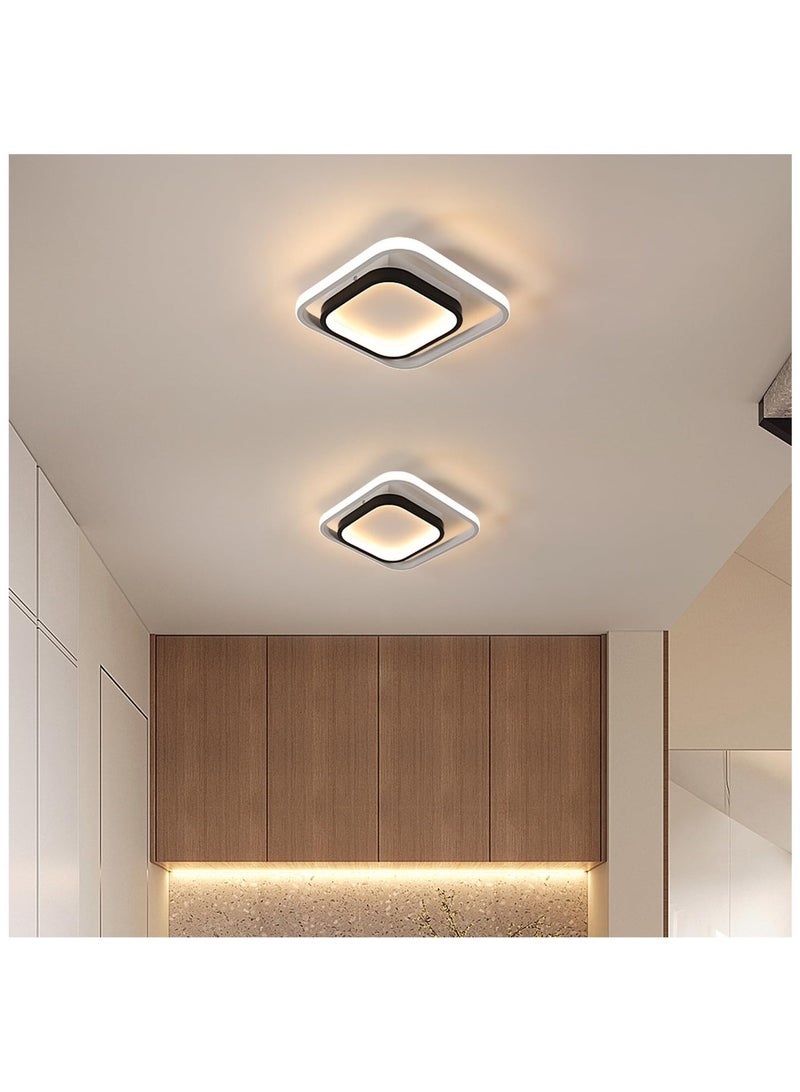 والالا 1PC LED فلوش جبل ضوء السقف، مربع الحديثة السقف لاعبا اساسيا الإضاءة، 3000K أضواء السقف المدخل لغرفة المعيشة غرفة نوم غرفة الطعام مدخل المطبخ، أسود وأبيض - Image 2