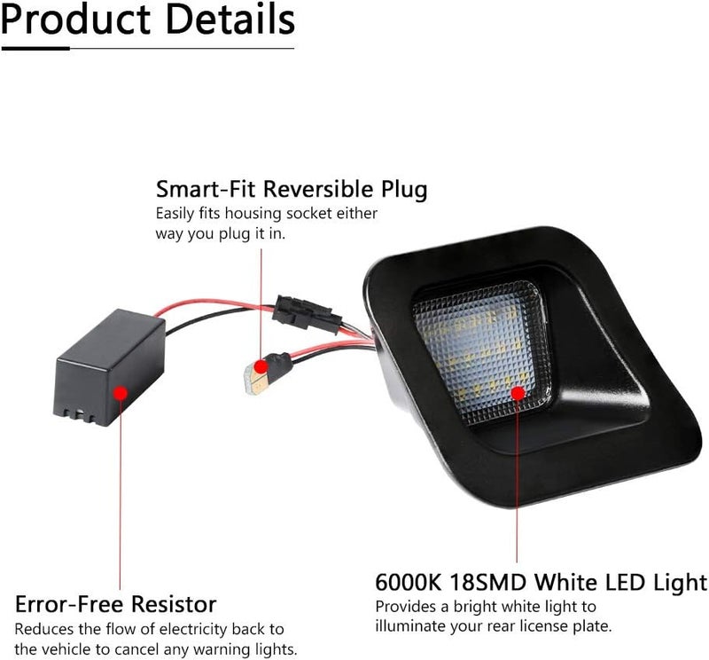 Gempro مجموعة مصابيح LED لترخيص لوحة السيارة GemPro 2 قطعة لسيارات دودج رام 1500 2500 3500 (2003-2018) - Image 4