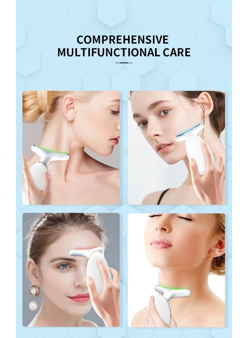 Generic Neck Face Beauty Device 3 Colors LED Photon Therapy Skin Tighten Reduce Double Chin Anti Wrinkle Remove Skin Care Tools  - Image 4