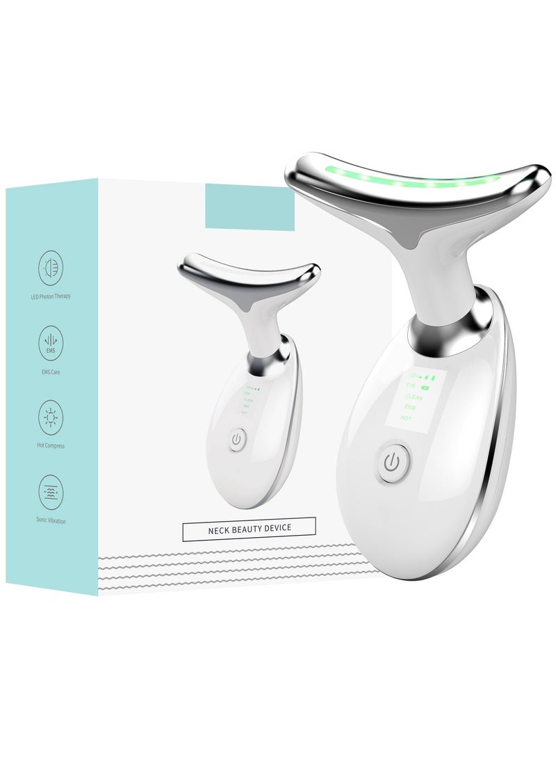 Generic Neck Face Beauty Device 3 Colors LED Photon Therapy Skin Tighten Reduce Double Chin Anti Wrinkle Remove Skin Care Tools  - Image 1