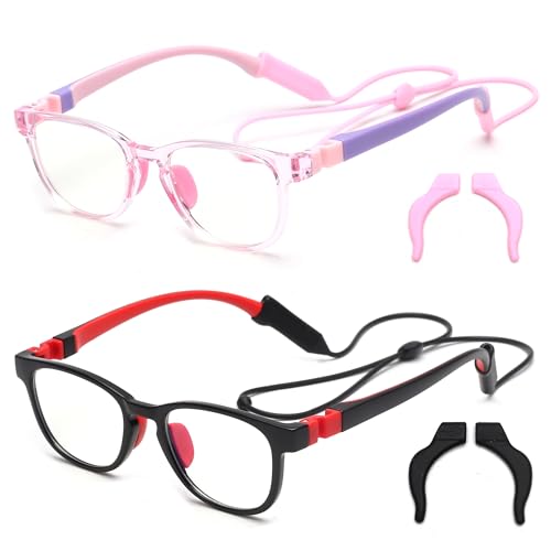 JM Kids Blue Light Glasses, Computer Gaming Grasses for Girls Boys Age 3-10, Anti Blue Ray TR90 Eyeglasses - Image 1