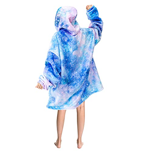 Fiosnow Galaxy Blanket Hoodies for Women and Men Adult Oversize Wearable Blanket Hoodies for Soft and Warm - Image 4