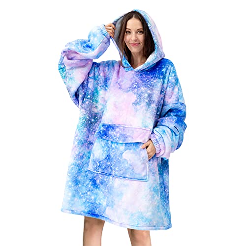 Fiosnow Galaxy Blanket Hoodies for Women and Men Adult Oversize Wearable Blanket Hoodies for Soft and Warm - Image 1