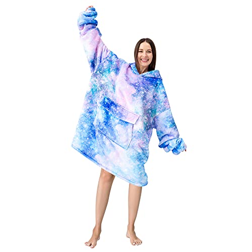 Fiosnow Galaxy Blanket Hoodies for Women and Men Adult Oversize Wearable Blanket Hoodies for Soft and Warm - Image 2