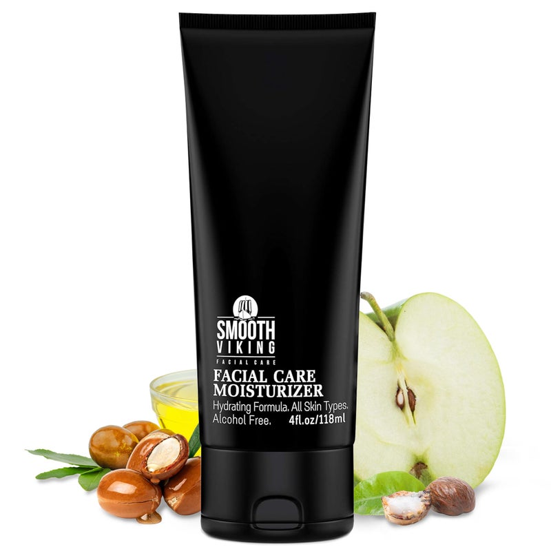 Smooth Viking Beard Care مرطب وجه - لوشن يومي للرجال والنساء (4 أونصات) - مرطب وجه مرطب خالي من الكحول للنساء والرجال - كريم وجه مضاد للشيخوخة للبشرة الجافة والدهنية والحساسة - Image 1