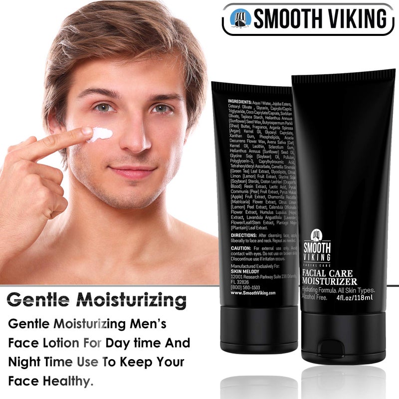 Smooth Viking Beard Care مرطب وجه - لوشن يومي للرجال والنساء (4 أونصات) - مرطب وجه مرطب خالي من الكحول للنساء والرجال - كريم وجه مضاد للشيخوخة للبشرة الجافة والدهنية والحساسة - Image 4