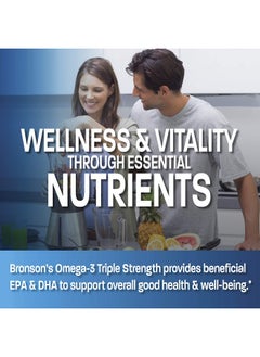 Bronson Bronson Omega 3 Fish Oil Triple Strength 2720 mg, High EPA 1250 mg DHA 488 mg, Non-GMO Heavy Metal Tested, 180 Softgels  - Image 4