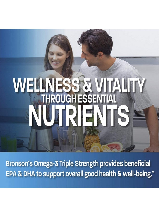 Bronson Omega 3 Fish Oil Triple Strength 2720 mg, High EPA 1250 mg DHA 488 mg, Non-GMO Heavy Metal Tested, 180 Softgels - Image 4