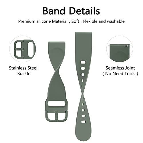 Tobfit 18mm Silicone Watch Strap Compatible for Titan, Timex, Casio, Sonata etc, Quick Release Sport Loop Colorful Strap,Avocado green - Image 3