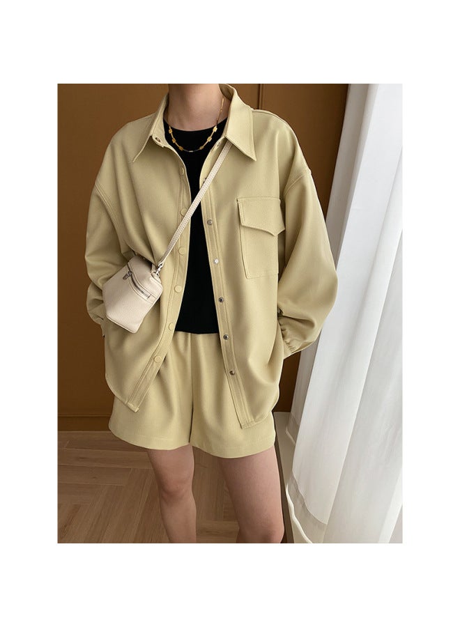Sinan Comfortable Casual French Style Non-ironing Shirt Shorts Two-piece Suit Early Spring New Sn5179