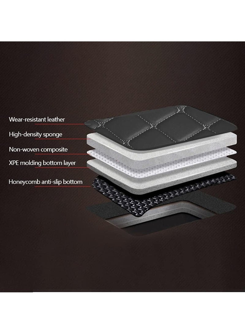 وينكا حصيرة أرضية تتوافق مع Toyota Hilux 2015-2020 PVC Leather Leather Leather Non Slip Away (Black) - Image 5