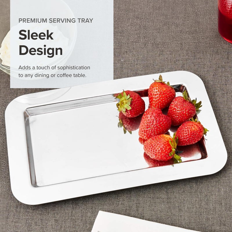 Frieling USA 18/10 Mirrored Finish Stainless Steel Serving Tray - 9.4 x 5.6 Inch Rectangular Outdoor Appetizer Tray - Image 4