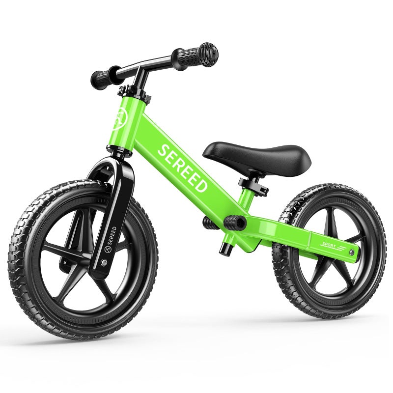 SEREED Toddler Balance Bike 2 Year Old, No Pedal Kids Toy Bike for 2-5 Years Old, Tool-Free Adjustment, Gift for 2-3 Boys Girls, Customize Plate with 3pcs Stickers (Green) - Image 1