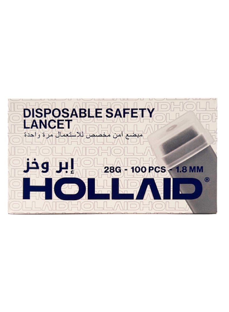 Hollaid disposable lancets 1.8 mm - 100 Pcs/box - are safe for single use and reduce pain during blood sampling. - Image 2
