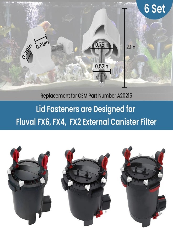 BANLIN 6 Set Lid Fastener Compatible with Fluval FX6/FX4/FX2 Heavy Duty Replacement Canister Filter Fasteners, Durable Replacement Clips Easy Snap-On Installation Leak-Proof - Image 2
