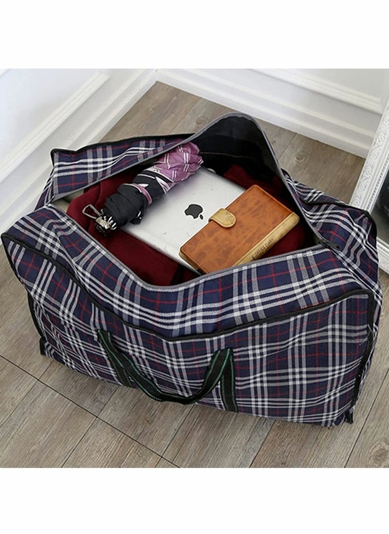 HomarKet 4pcs Extra Large Storage Bags Tote Moving Luggage Bag Large Capacity Clothing Storage Bags Oxford Cloth Waterproof for Travelling College Carrying Dorm Room Essentials Moving Supplies  - Image 4