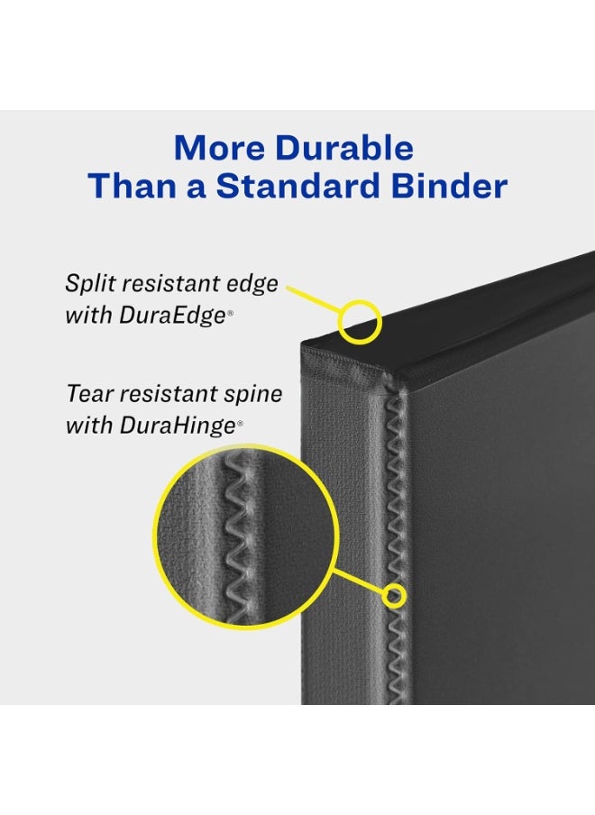 AVERY Avery Durable Clear View 3 Ring Binders, 2 Inch EZD Rings, 1 White Binder (09501)  - Image 2