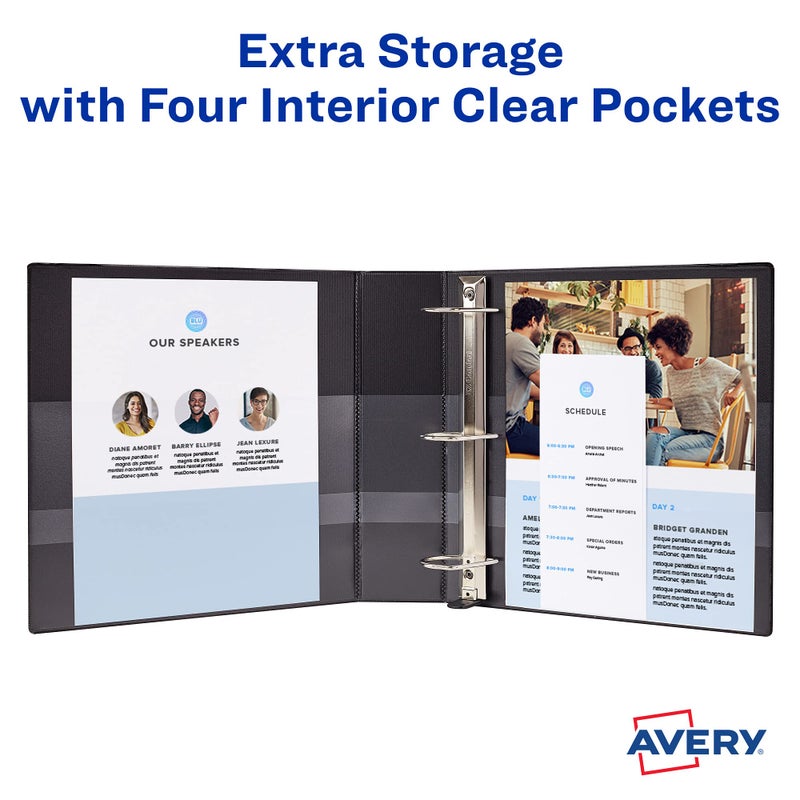 AVERY مجلدات أفيري دائمة ذات رؤية واضحة، حلقات EZD بحجم 2 إنش، مجلد أبيض واحد (09501) - Image 4