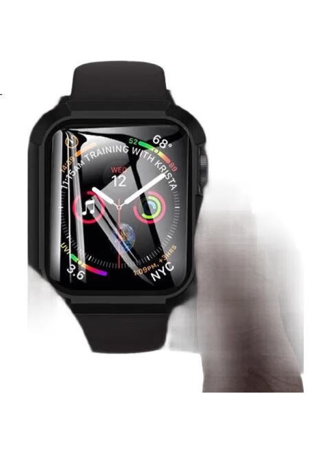 CHENSONG Compatible With Apple Watch Protective Case, Apple Watch S9/S8/S7 Protective Cover, Ultra 2 Case And Screen Protector Combo, Full Coverage Tempered Glass Film, 45Mm - Black - Image 3