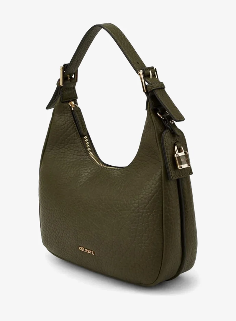 Celeste KHAKI Textured Shoulder Bag With Adjustable Strap for Women | Best Price UAE
