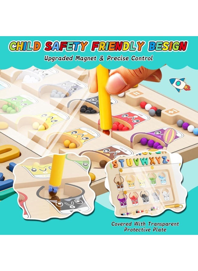 Magnetic maze for colors and numbers from TOYS-EGYPT - Wooden matching puzzle board for learning to count - Fine motor skills toys for boys and girls aged 3, 4, and 5 years - Image 4