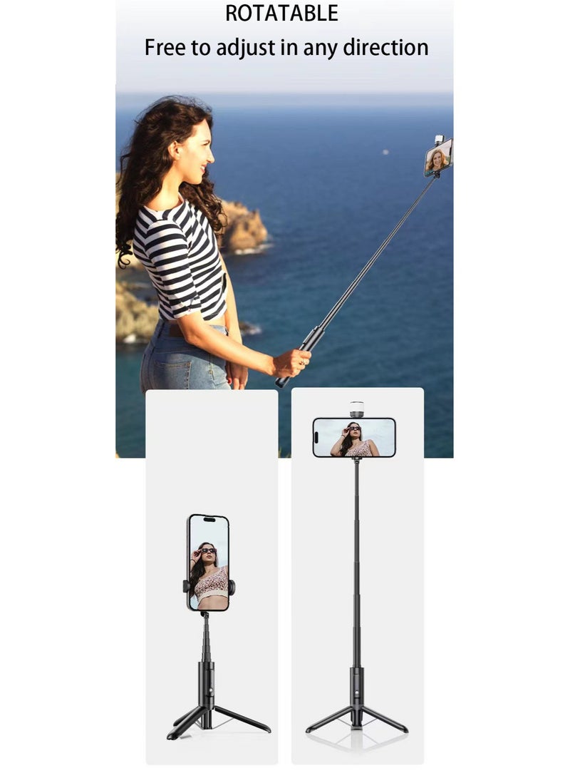 Bluetooth Selfie Stick RGB Magnetic Light Integrated Aluminum Tripod Mobile Phone Selfie Stick - Image 3