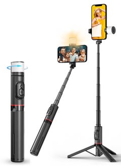Generic Selfie Tripod Stick with Light, Phone Holder Lightweight Tripod Stand, Remote Control Stable Stand Extendable Tripod Camera Phone Holder for Tiktok Vlog Youtuber Video Recording  - Image 1