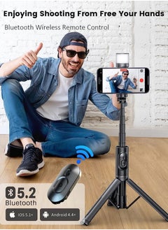 Generic Selfie Tripod Stick with Light, Phone Holder Lightweight Tripod Stand, Remote Control Stable Stand Extendable Tripod Camera Phone Holder for Tiktok Vlog Youtuber Video Recording  - Image 4