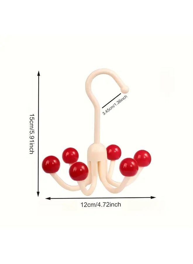 Black Rose Red Rotatable Six Claw Hook For Underwear Hats Storage Rack - Image 4