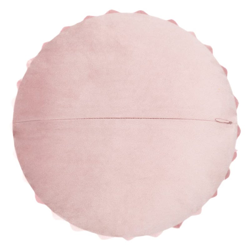 JWH Handmade Flower Throw Pillow Cover Decorative 3D Sunflower Accent Pillow Case Round Floral Cushion Velvet Pillowcase for Home Bed Couch Bedroom Chair 12 Inch Dusty Pink - Image 2