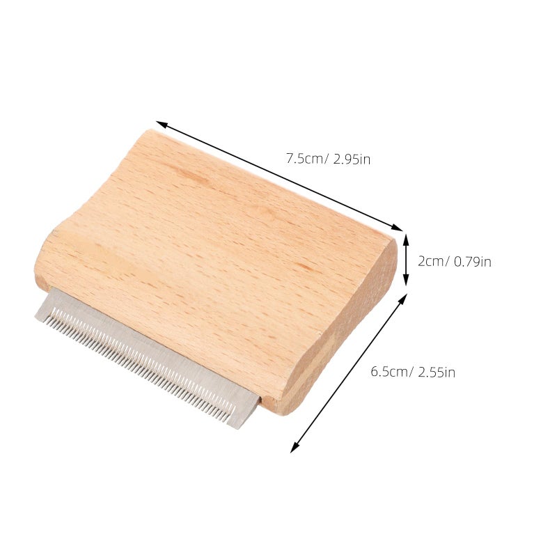 Small Wooden Pet Hair Remover Brush For Dog Shedding And Horse Grooming - Image 3