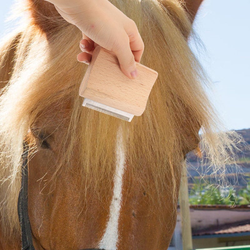 Small Wooden Pet Hair Remover Brush For Dog Shedding And Horse Grooming - Image 5