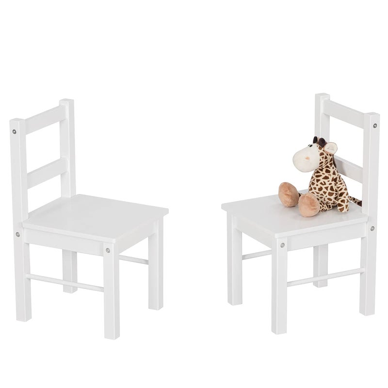 UTEX Childs Wooden Chair Pair for Play or Activity Set of 2 White