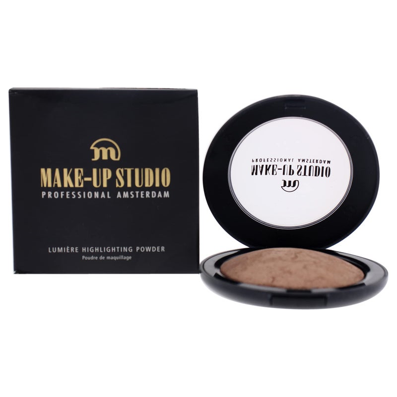 Make-Up Studio Amsterdam Make-Up Lumiere Highlighting Face Powder - Highly Pigmented Shimmer Powder - Guarantees The Ultimate Glow - Shapes Your Face - Easy To Apply - Champagne Halo - 0.25 Oz
