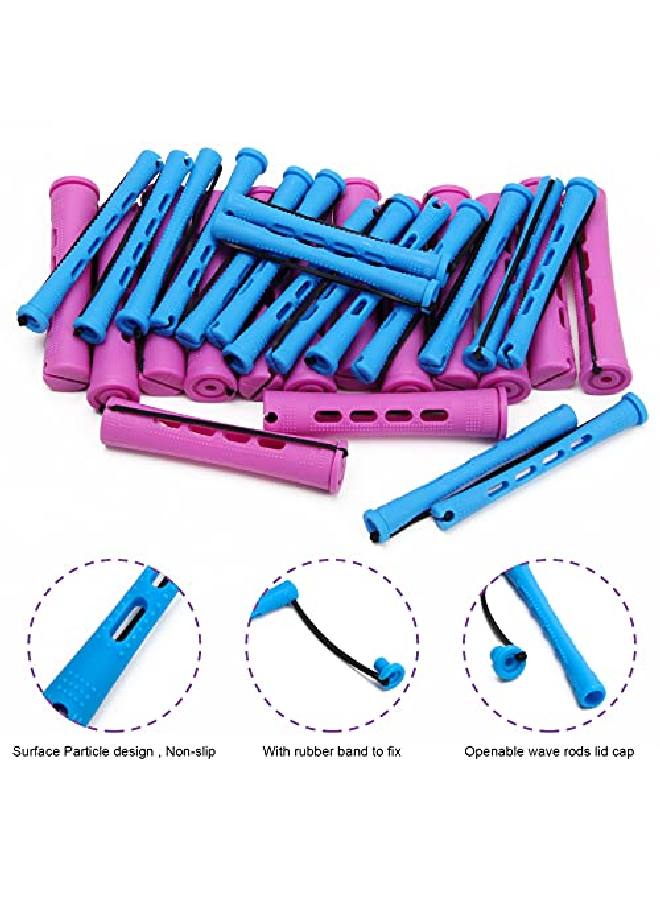 Ahier 62 Pcs Hair Perm Rods Set 60 Short Cold Wave Rods Plastic Hair Curling Rollers Curlers 2 Size With 2 Stainless Steel Rat Tail Comb For Hairdressing Styling Supplies - Image 4