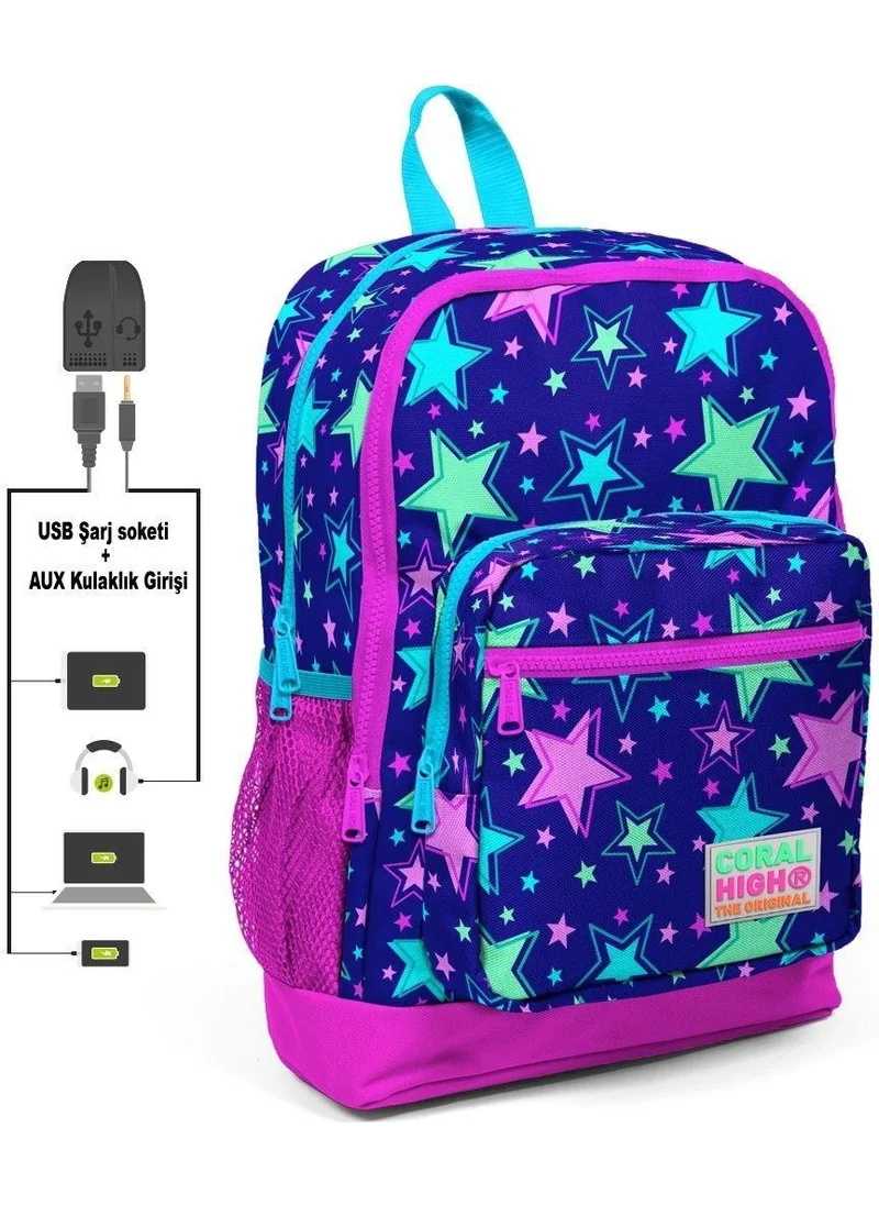 CORAL HIGH 23271 USB + Aux Socket Backpack