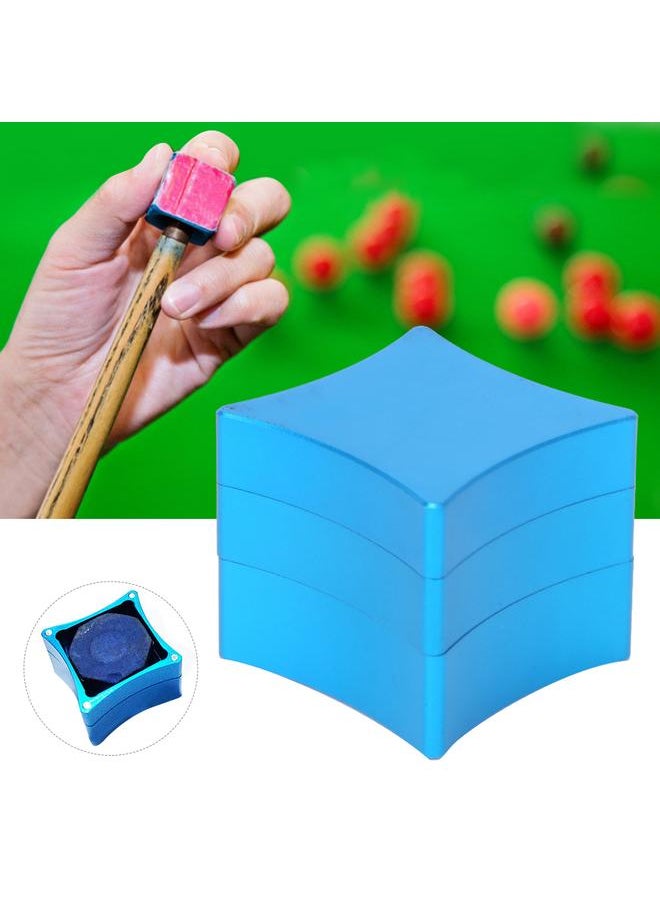 Thoraya Universal Metal Snooker Pool Billiard Cue Tip Tips Table 3 Section Chalk Box Holder Accessoryblue  - Image 5