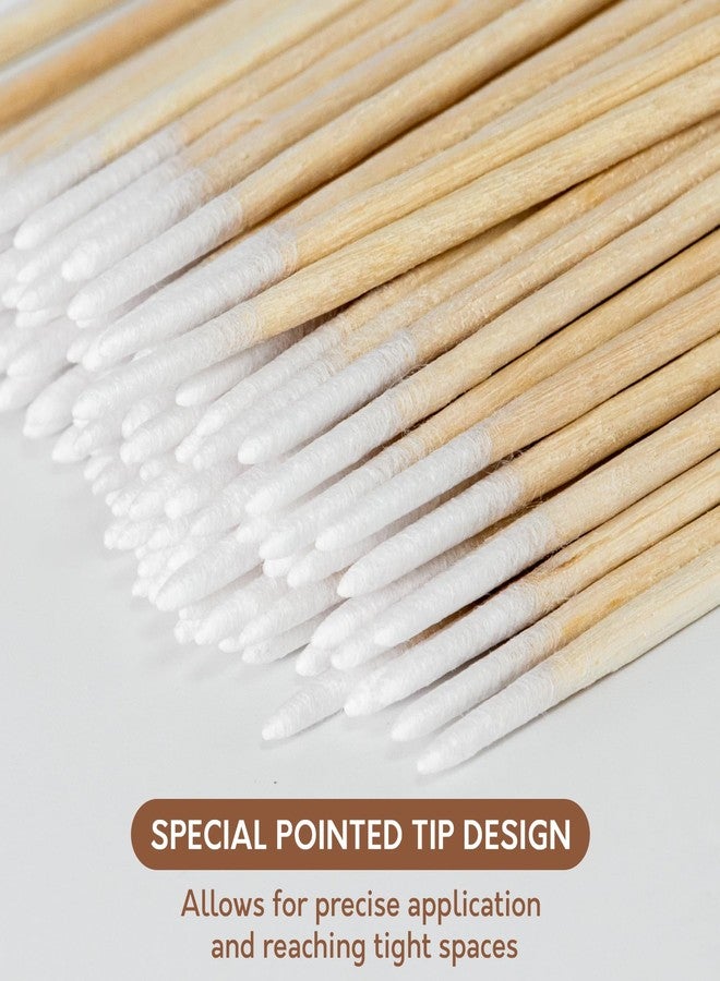 Bcowos 2200PCS Pointed Cotton Swabs with Storage Case - 4 inch Microblading Precision Tip Cotton Swabs with Wooden Sticks - Micro Tips for Makeup Eyelash Extensions Nail Art Supplies - Image 2
