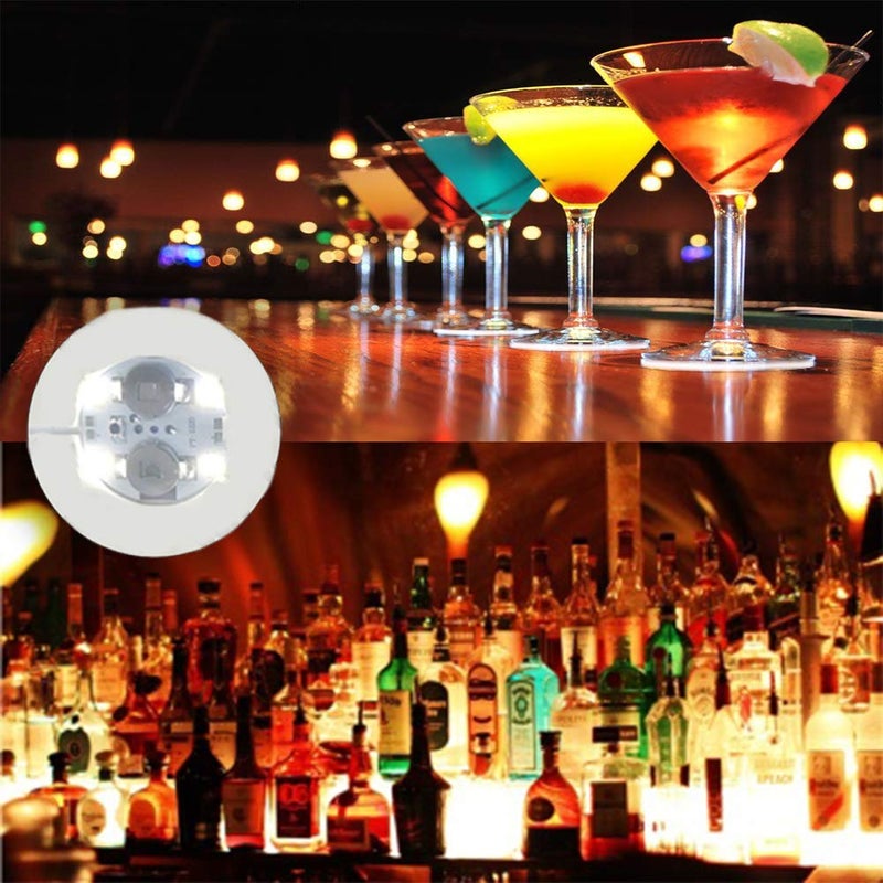 Kensally 12Pcs LED Coaster, LED Sticker Lights, LED Bottle Lights Cup Holder Lights for Wine Liquor Bottle, Bottle Sparklers for Champagne, Party, Bar, Warm White - Image 4