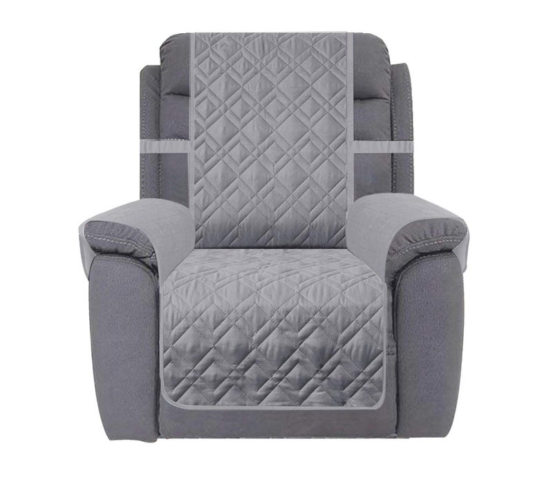 Ameritex Ameritex Waterproof Nonslip Recliner Cover Stay in Place Dog Chair Cover Furniture Protector Ideal Recliner Slipcovers for Pets and Kids 30 Light Grey 