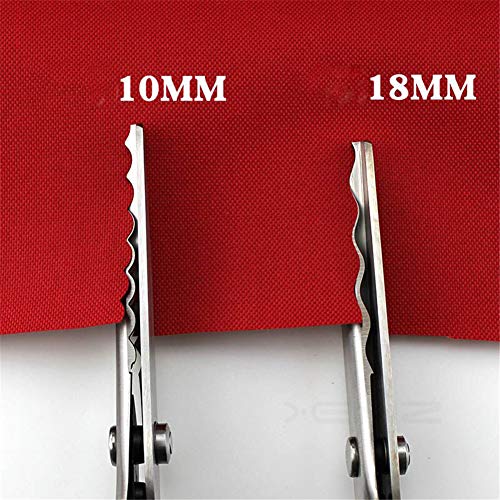 Xemz Pinking Shears, Stainless Steel Dressmaking Scissors, Serrated and Scalloped Blades, Professional Sewing Craft Cut Tailor Zig-Zag Tool, Fabric Decoration Comfort Grip Soft Handheld (Scalloped-18mm) - Image 3