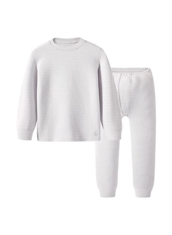 Threegun Kids A-class Soft Cotton Boys Girls High Neck Long Sleeve Long Pants Underwear Set - Image 1