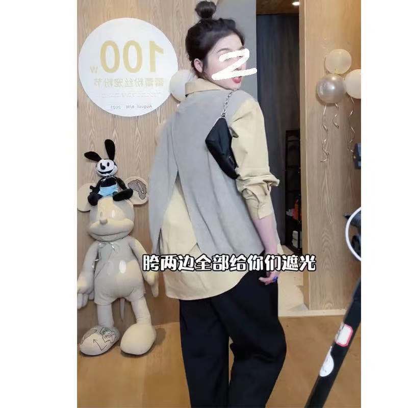 Leilei Pet Powder Fat Girl Design Sense Outer Knitted Vest Women'S Loose V-Neck Large Size Vest Shirt Set - Image 5