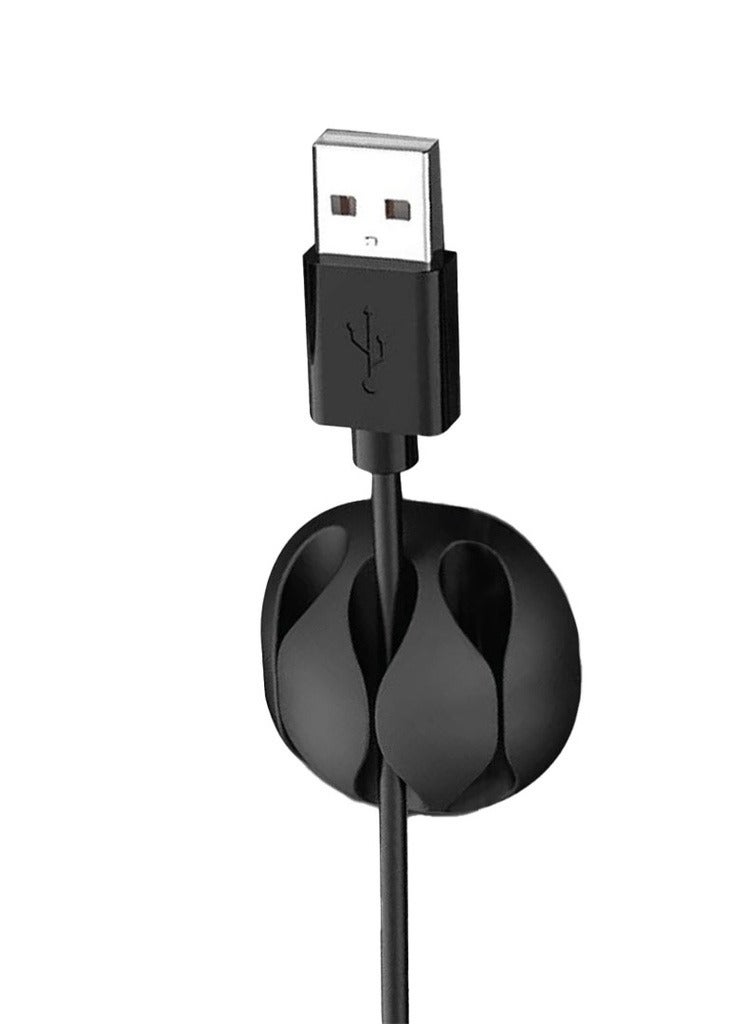 GREEN LION 10 in 1 Cable Organizer / 3M Self Adhesive / Audio Cable / Ethernet Cable / Mouse Cable / Data Cable / TFR Material / Easy to Apply / Strong Adhesive / 1 Slots x2 / 2 Slots x4 / 3 Slots x2 / 5 Slots x2 - Black - Image 4