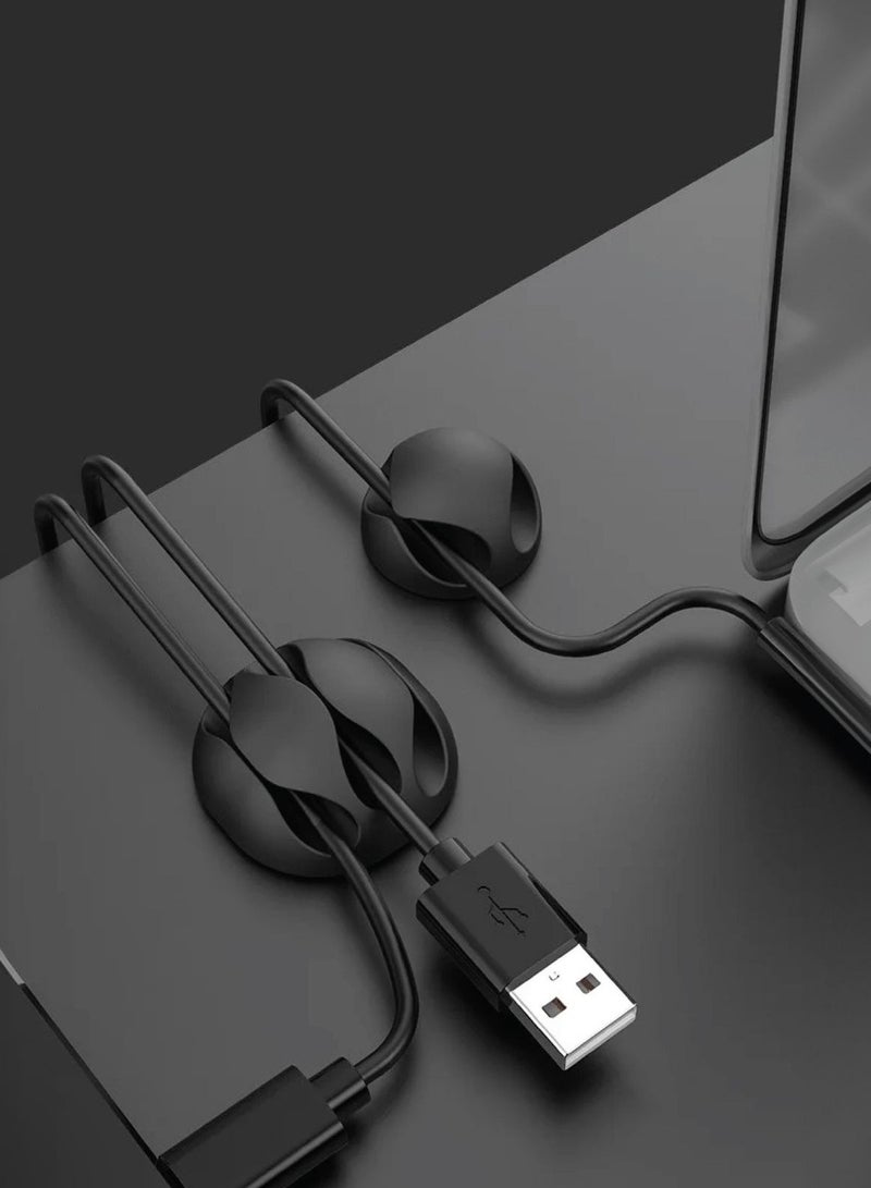 GREEN LION 10 in 1 Cable Organizer / 3M Self Adhesive / Audio Cable / Ethernet Cable / Mouse Cable / Data Cable / TFR Material / Easy to Apply / Strong Adhesive / 1 Slots x2 / 2 Slots x4 / 3 Slots x2 / 5 Slots x2 - Black - Image 2