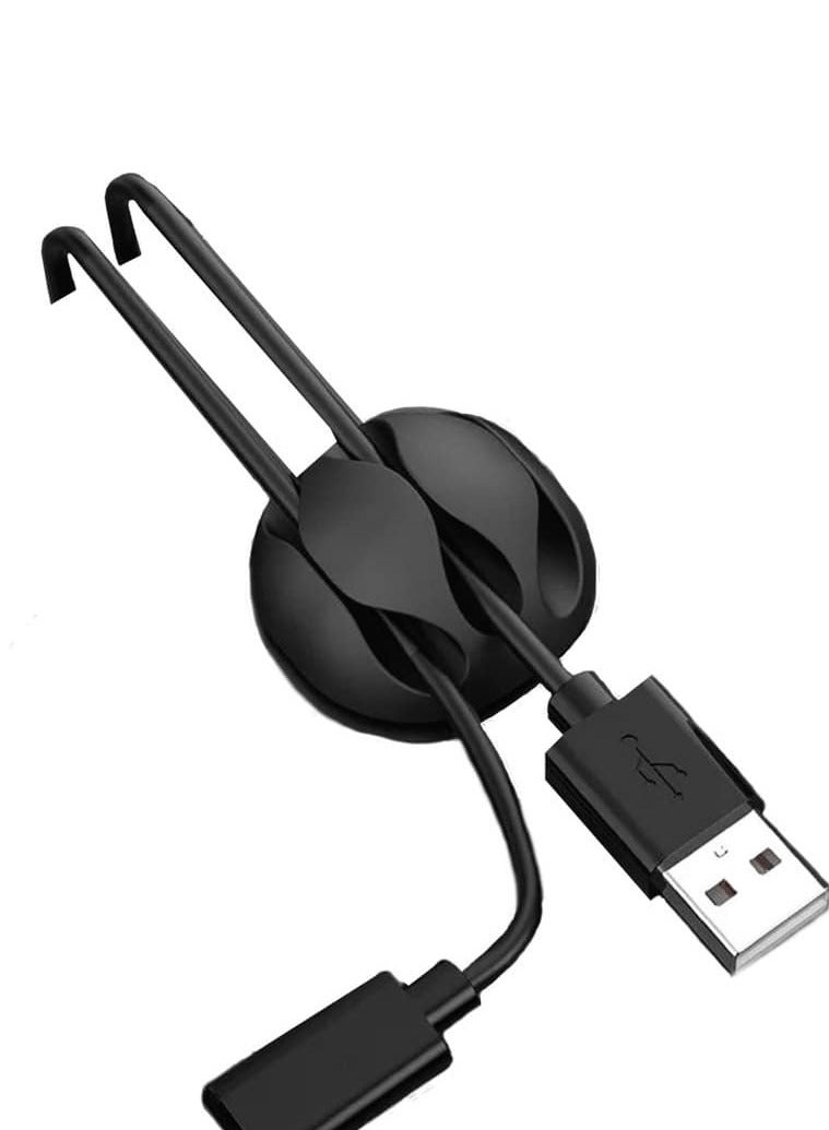 GREEN LION 10 in 1 Cable Organizer / 3M Self Adhesive / Audio Cable / Ethernet Cable / Mouse Cable / Data Cable / TFR Material / Easy to Apply / Strong Adhesive / 1 Slots x2 / 2 Slots x4 / 3 Slots x2 / 5 Slots x2 - Black - Image 1