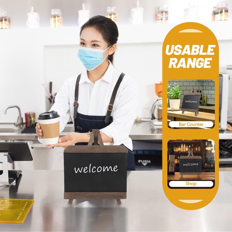 Vintage Small Chalkboard Message Board Retro Table Sign For Home Office Restaurant - Image 5