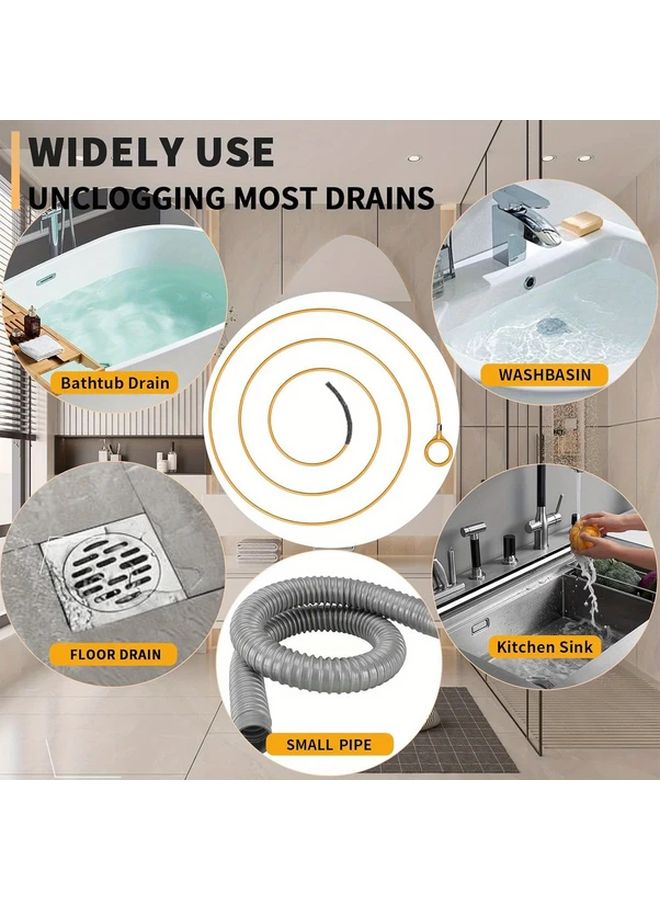 2pcs Drain Auger Pipe Cleaning Tool Plastic Snake Hair Cleaner For Shower Kitchen Sink - Image 4